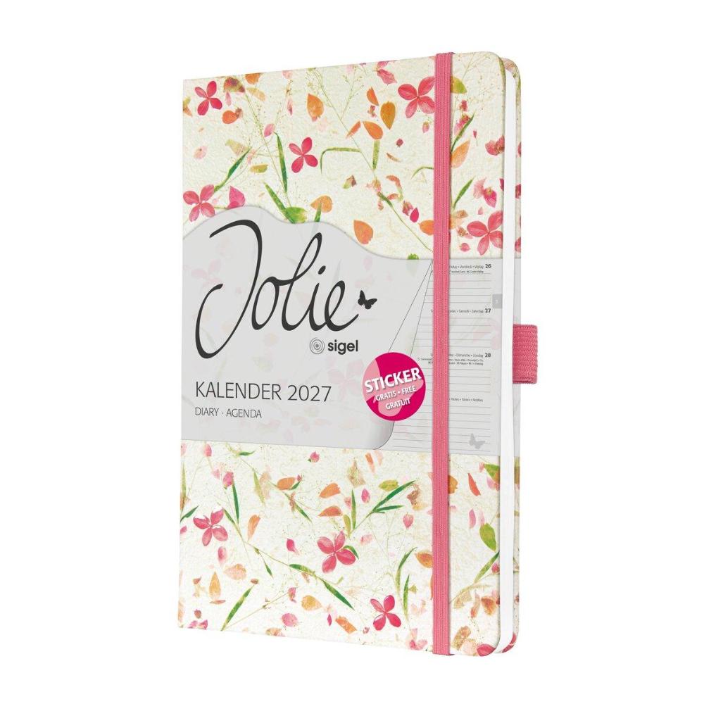 Weekly planner Jolie 2027, approx. A5, Bloom Pink, hardcover | SIGEL