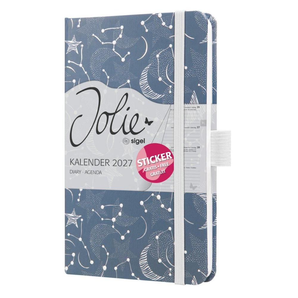 Sigel 2027 Jolie Weekly Planner A6 Hard Cover Cosmic Fantasy Blue