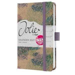 Sigel 2027 Jolie Weekly Planner A6 Hard Cover Dancing Leaves