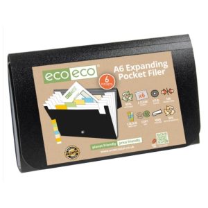 A6 50% Recycled 6 Pocket Expanding File :eco052