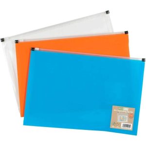 eco-eco A4+ Zip Bags Expanding Plastic Document Wallets eco070