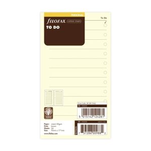 Filofax Personal To Do Cotton Cream Diary Refill 132253