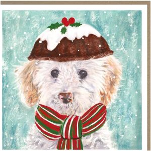 Tracks Charity Christmas Cards Westie in Hat Pack of 5 Cards