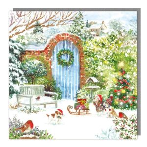 Tracks Charity Christmas Cards Christmas Garden Design Pack of 5 Cards